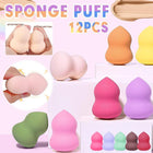 12XBeauty Makeup Sponge Puff Gourd-Shaped Latex Powder Puff Concealer Foundation - Aimall