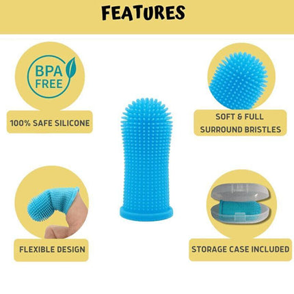 Dog Cat Super Soft Pet Finger Toothbrush Teeth Silicone Brush Care Cleaning - Aimall