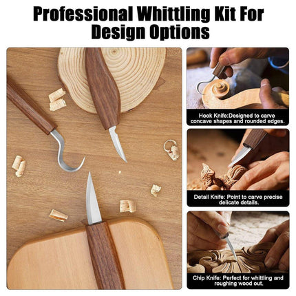 10PCS Wood Carving Tools Set Woodworking Whittling Chisels Cutters Hand Tool Kit