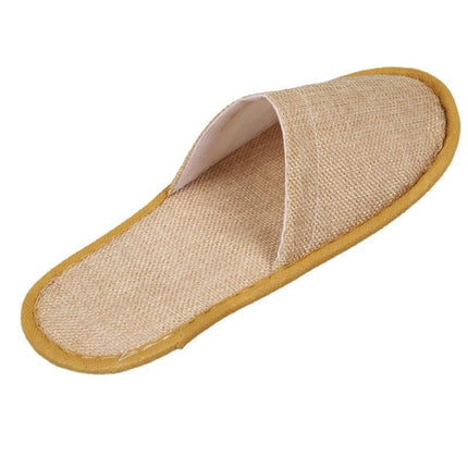 50 Pairs SPA Hotel Guest Slippers Closed Toe Disposable Terry Style Linen - Aimall