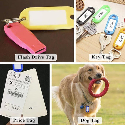 50pcs Colourful Boxed Key Tags Luggage ID Marker Labels Organiser Tag Holder