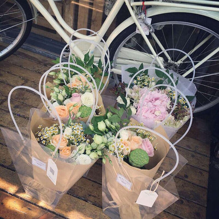 Transparent Tote Handbag Flower Bouquet Packaging Bag Valentine's Day Gift Bag - Aimall