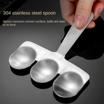3PCS Stainless Steel Meatball Maker Fish Ball Mold Shrimp Slider Meat Tool