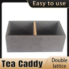 Double Compartment Tea Caddy Hotel Room Storage Organizer for Tea Bags Sugar