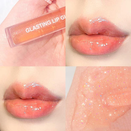 Jelly Glitter Lipstick Clear Lip Oil Moisturizing Lip Tinted Waterproof Lasting - Aimall
