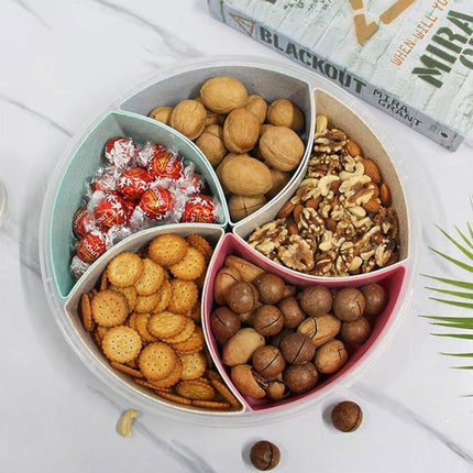 Transparent Round Fruit Plate Living Room House Plastic Serving Tray Organizer