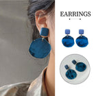 Elegant Blue Oil Drop Earrings Retro Fashion Silver Needle Jewellery Women