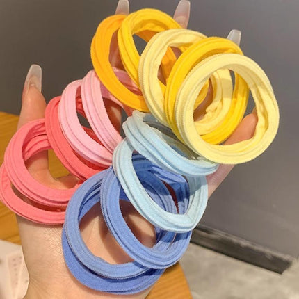 5PCS Girls Hair Bands Gradient Colour Rope Ring Elastic Hairband Ponytail Holder - Aimall