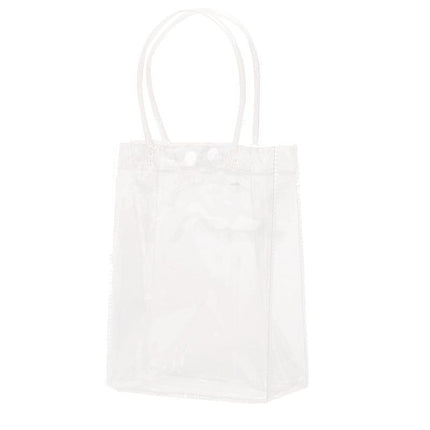 100x PVC Transparent Gift Tote Bag with Snap Button for Packaging - Aimall