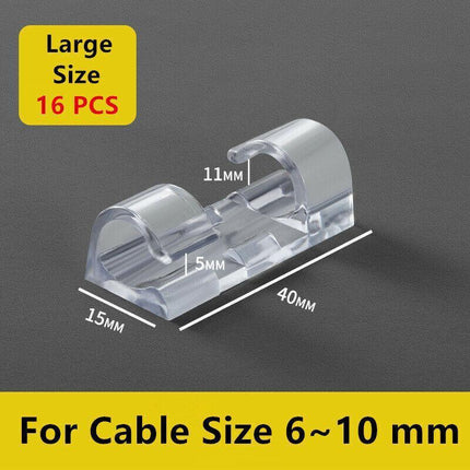 16PCS Cable Clips Management Holder Cord Wire Line Organizer Self-Adhesive L - Aimall