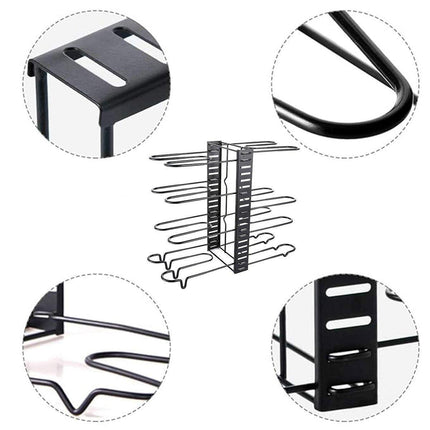 Multi-Layer Vertical Pot Lid Storage Rack Folding Kitchen Countertop Organizer