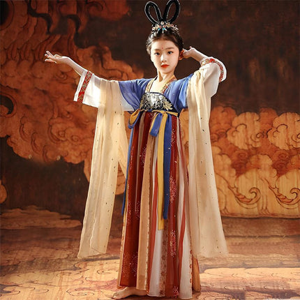 Girl Hanfu Spring And Autumn Book Ancient Clothes Chinese Style Children Hanfu - Aimall
