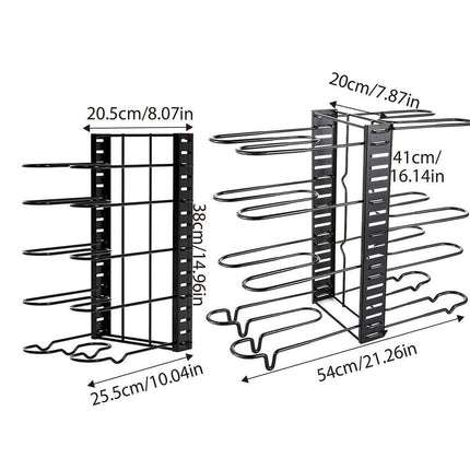 Multi-Layer Vertical Pot Lid Storage Rack Folding Kitchen Countertop Organizer