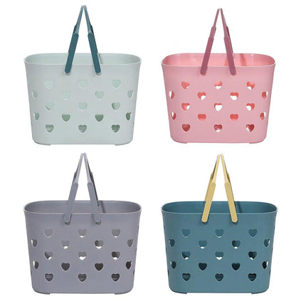 4pcs Handheld Love Storage Basket Bathroom Organizer Bath Storage Basket Set