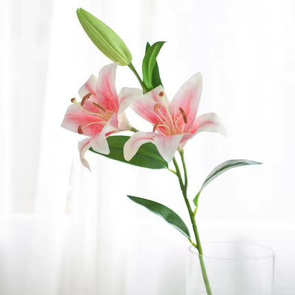 2PCS Artificial Lily Flowers Wedding Home Decor Fake Wild Lily Floral Stems