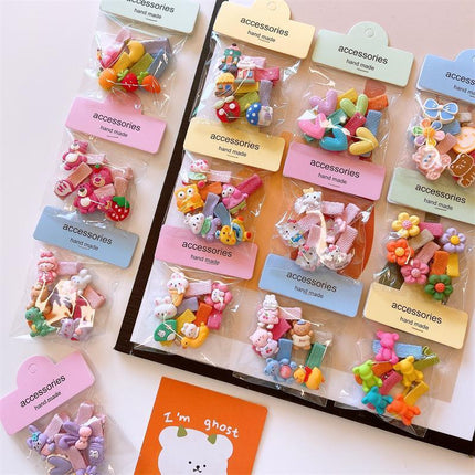 5Pcs Cute Cartoon Animal Hairpin Set for Girls - Mini Hair Clips Party Gift