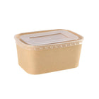 50pcs Eco Friendly Kraft Paper Food Containers Lunch Boxes for Picnic Takeout