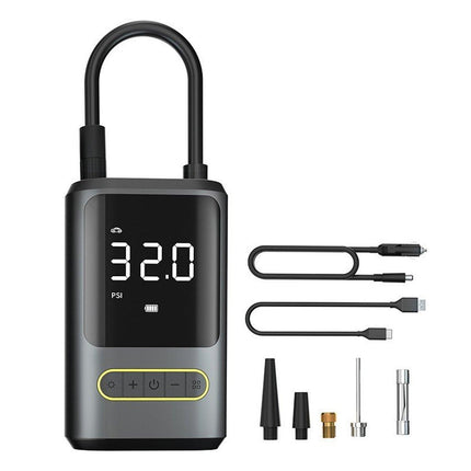 Portable Mini Car Air Pump USB Wireless Rechargeable Tire Inflator withLED Light