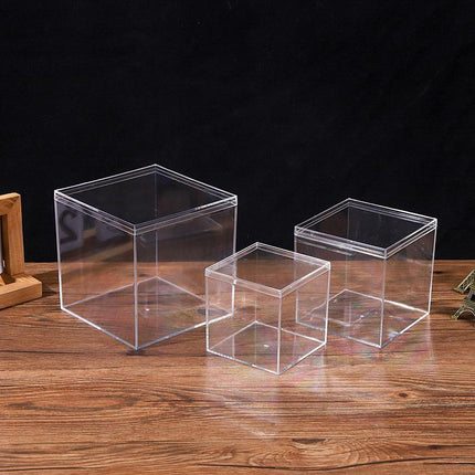 10pcs Clear Acrylic Plastic Boxes Square Storage Containers for Food  Small Item