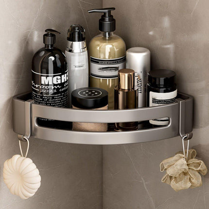 Single Tier Triangle Bathroom Shower Shelf Organizer Rack Wall Mounted Storage