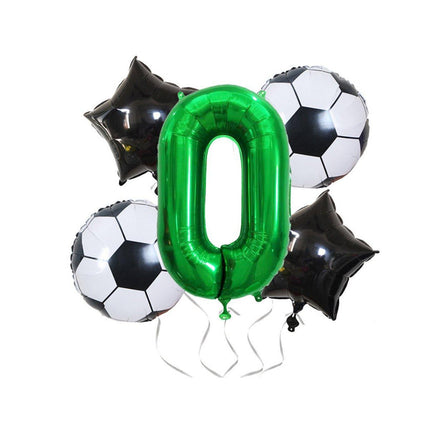 32 Inch Green Soccer Balloons 5 Pieces Set World Cup Birthday Party Decoration