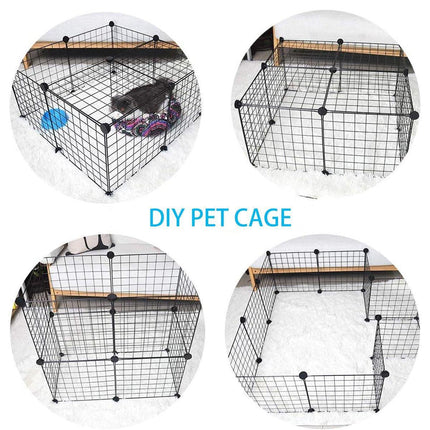 16pcs Large Cat Cage Indoor Cat Villa Double Layer Cat House Anti-jump Cat Fence
