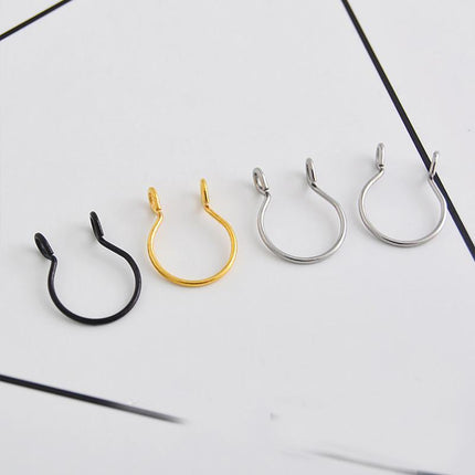 0.8MM High Quality Thin Septum Fake Nose Clip Ring Stud No Piercing 5Colours 0.8*8MM - Aimall