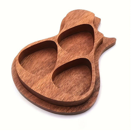 Wooden Guitar Pick Holder Plectrum Case Organizer Compact Plectrum Storage Box
