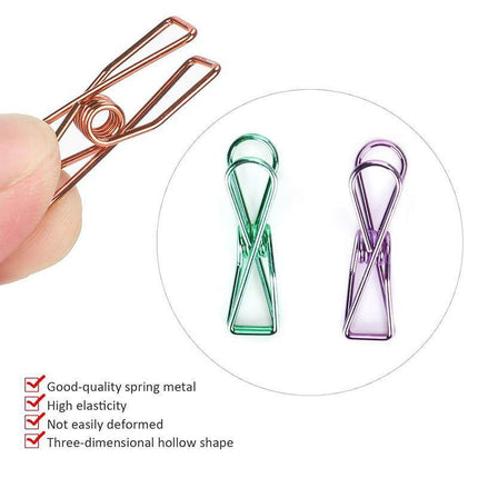 10X Spring Paperclips Metal Wire Hollow Out Clips 55mm Mini Binder Paper Clip - Aimall