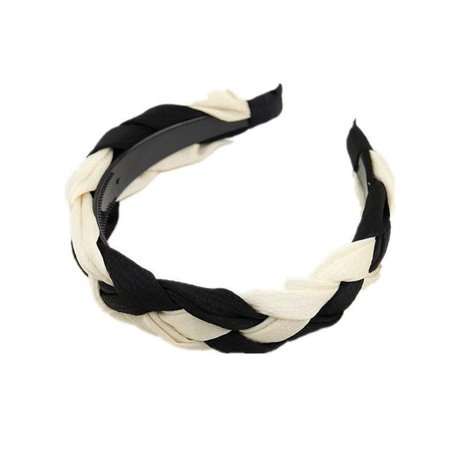 Women Headband Twist Hairband Bow Knot Cross Tie Wide Headwear Hair Band Hoop - Aimall