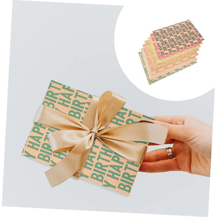 Vintage Kraft Wrapping Paper Happy Birthday Gift Box Wrapping Paper for Presents
