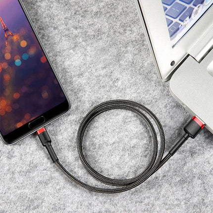 Grey+Black Baseus USB to Type C Charger Cable 3A Fast Charging for Huawei - Aimall