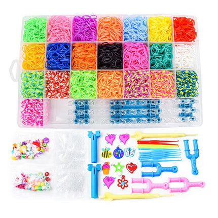 6800PCS Loom Bands Kit Bracelet Mixed Colour Rubber Refill Clip Hook Charms DIY - Aimall