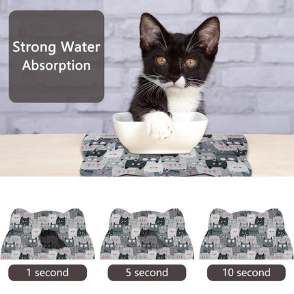 Cartoon Pet Diatomite Floor Mat Non Slip Cat and Dog Feeding Mat for Food Water
