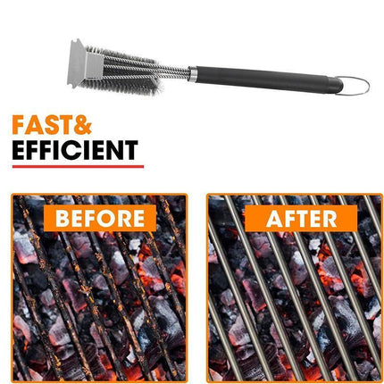 Grill Brush and Scraper 18 Inch Stainless Steel Barbecue Cleaning Brush Wire Bri - Aimall