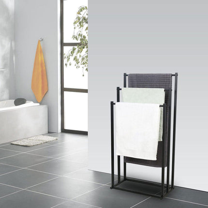 Luxury Metal Floor Towel Rack Freestanding Bathroom Storage Organizer Stand