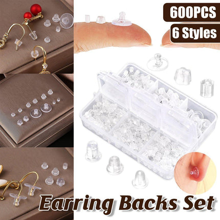 600pcs Ear Plug Set Earring Stud Backs Replacement Secure Fit Accessory