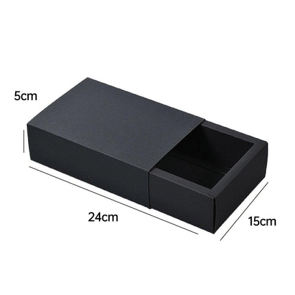 25X Black Kraft Paper Drawer Jewelry Package Necklace Bracelet Gift Package box - Aimall
