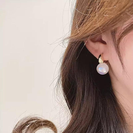 Golden Pearl Stud Earrings For Women Wedding Jewelry Perfect Gift High Style - Aimall