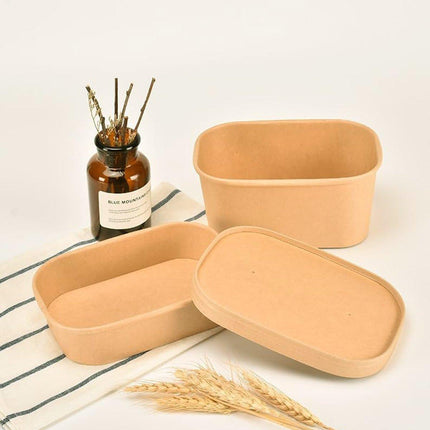 50pcs Kraft Lunch Boxes Picnic Bento Light Lunch Boxes Eco Friendly Containers