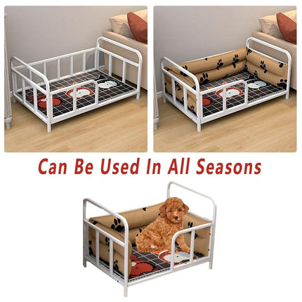Durable Dog Kennel Bed Frame Raised Pet Bed for Small and Large Dogs Outdoor Use