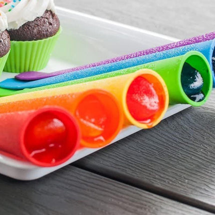 8PCS Silicone Ice Block Moulds/Ice Cream Molds/Icy Pole Jelly Pop Popsicle Maker - Aimall
