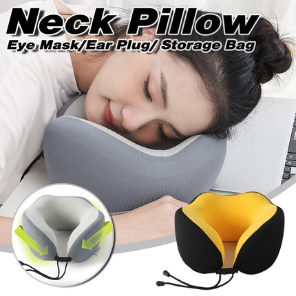 Memory Foam U Shaped Neck Pillow Travel Portable Office Nap Support Pillow