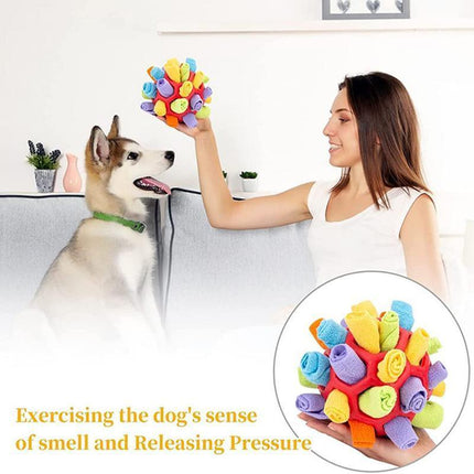 Snuffle Ball Interactive Dog Toy Portable Foraging Skills Slow Feeder Training - Aimall
