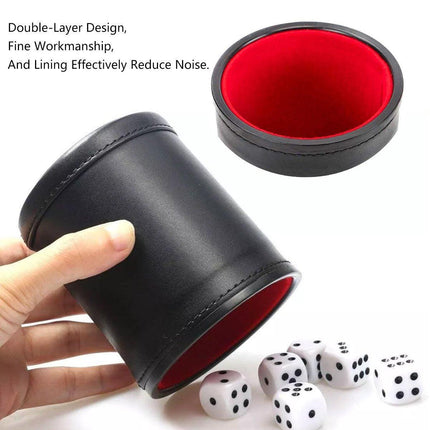 6pcs Leather Sieve Cups Dice Cups Set Colorful Cups for Board Game Players