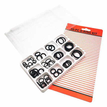 Rubber O-Ring Assortment Kit 50PC- Pack O-Rings Set Automotive Plumbing Seals - Aimall