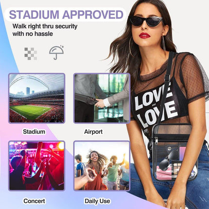 Transparent Crossbody Bag Clear Stylish Handbag for Men and Women Daily Use