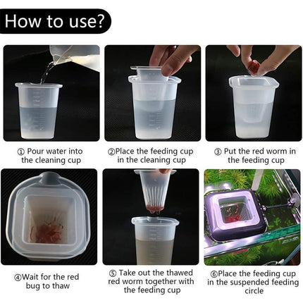 Red Insect Frozen Feeder Cup for Fish Tank Shrimp Feeding Dissolving Ring - Aimall