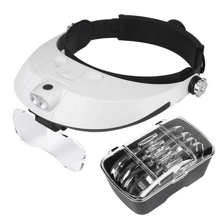 Headband Headset Head LED Lamp Light Jeweler Magnifier Magnifying Glass Loupe - Aimall