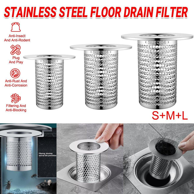 Bathroom Floor Drain Filter Anti-Blocking Hair Catcher Shower Sink Mesh Basket